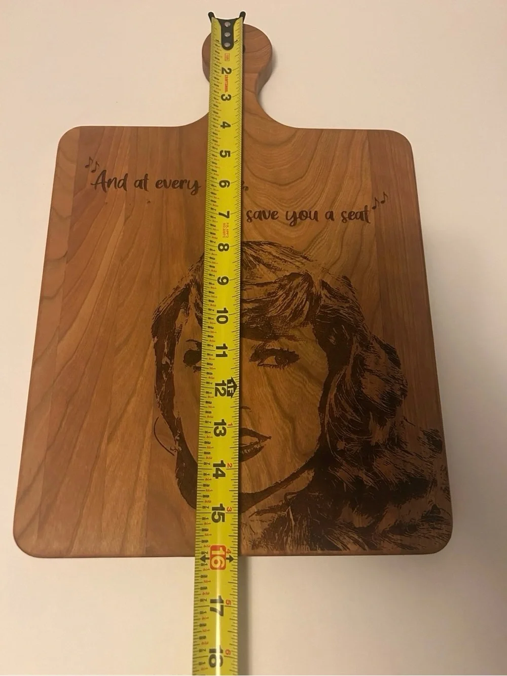 Wooden Taylor Swift Engraved Serving/Cutting Board - Cherry Hardwood